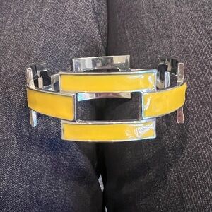 Yellow enamel bangle bracelet